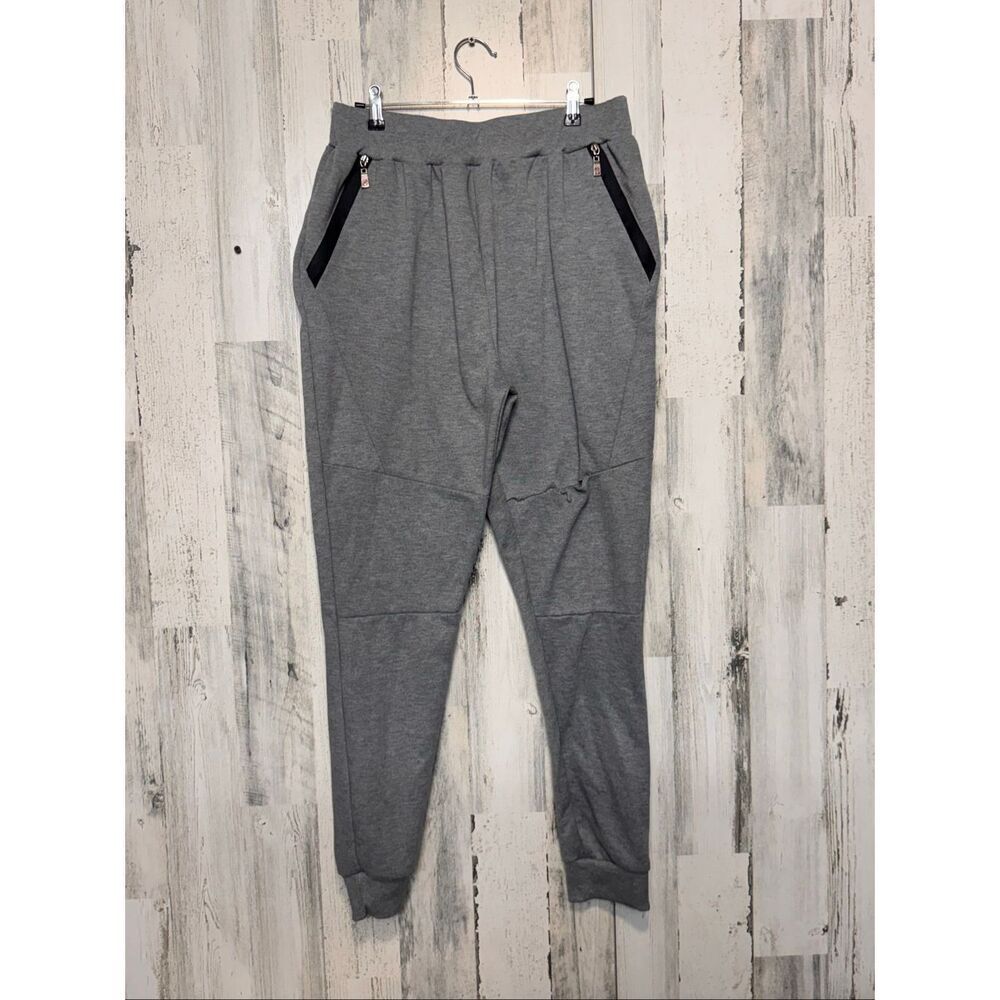 Men’s Mecca Gray Jogger Sweatpants Size Large Zip Pockets Casual Lounge